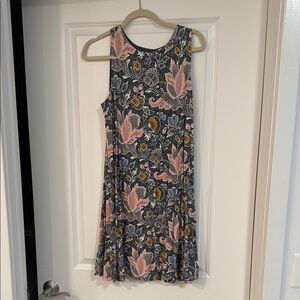LOFT Floral Swing Dress Size M